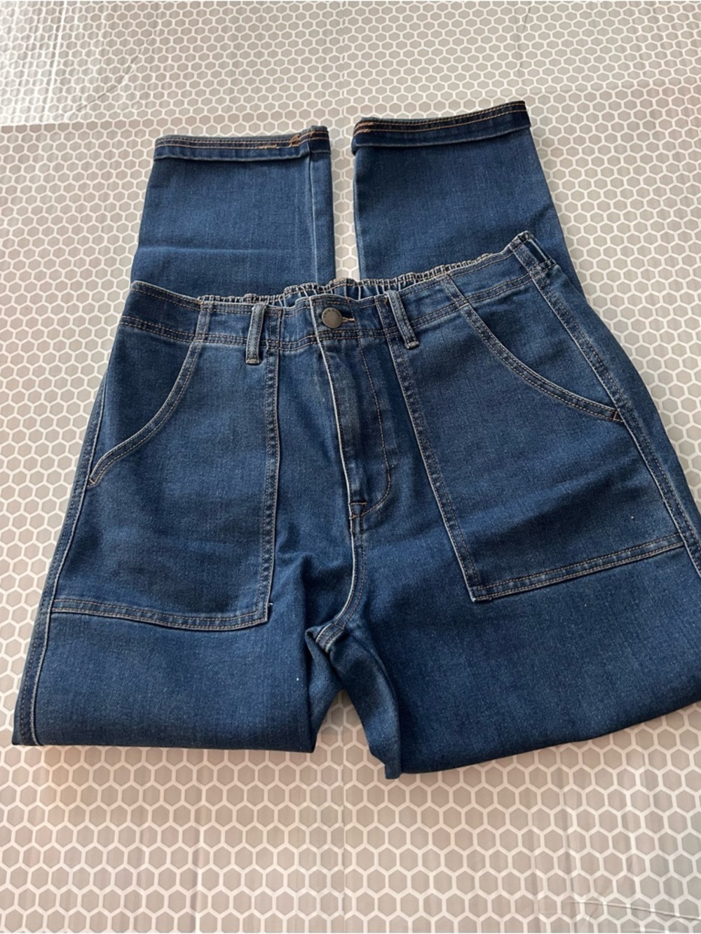 Knox Rose Dark Blue Straight Jeans. Size M - Picture 2 of 7